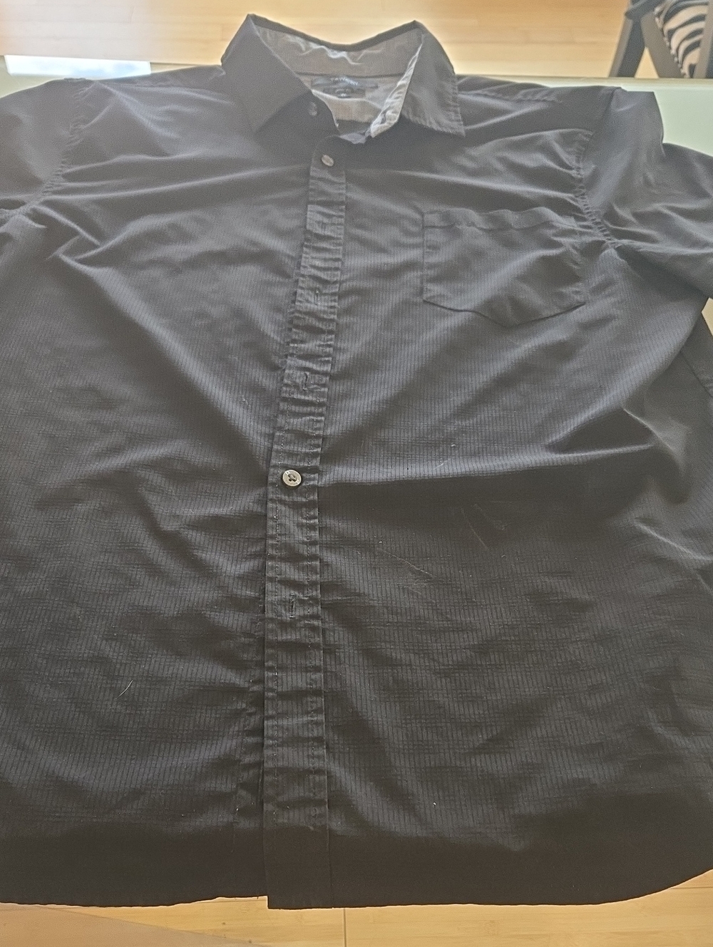 Tahari Men's Black Button-Down Shirt with Subtle Texture